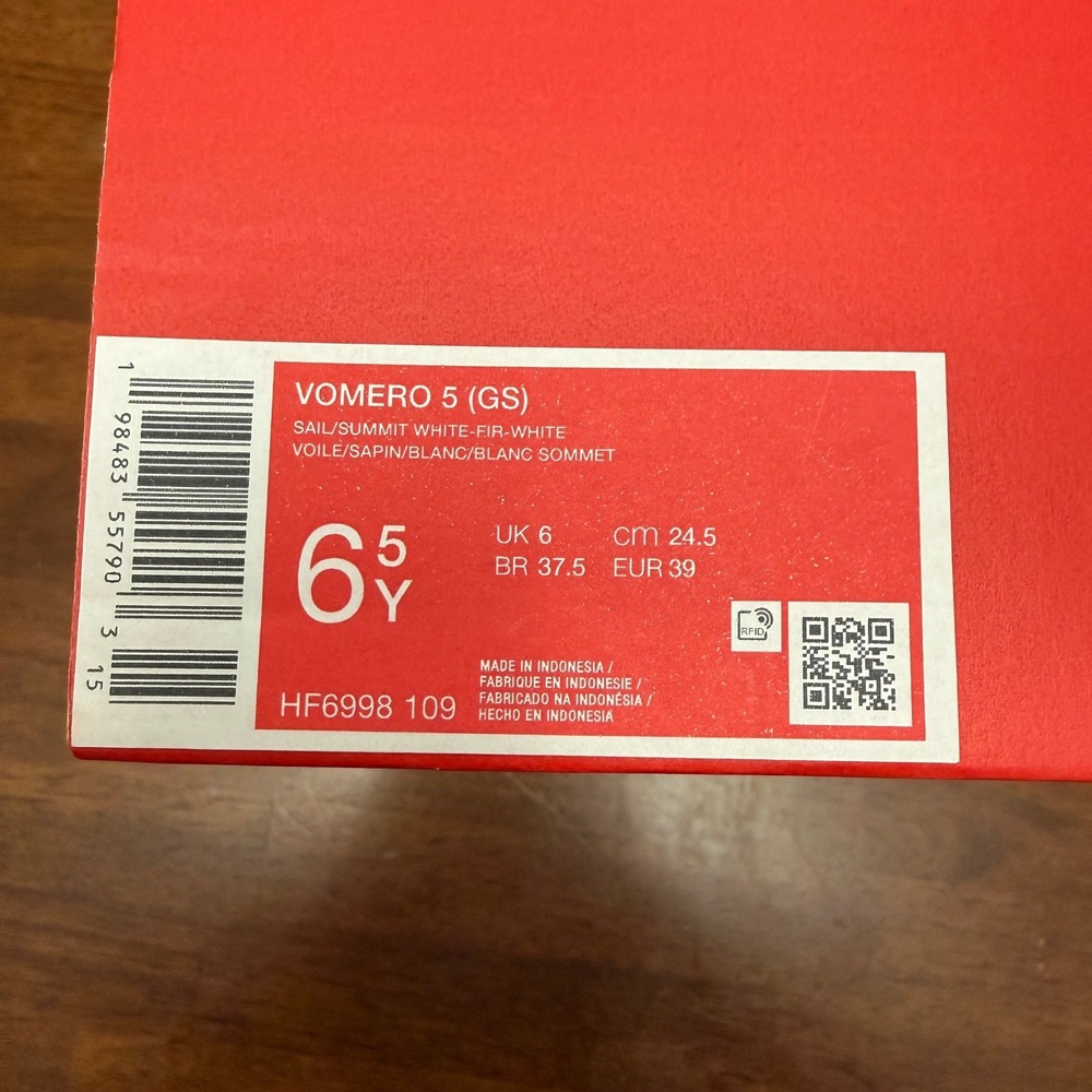 Nike Vomero 5 GS Kids Size 6.5Y Sail Summit White Fir Green HF6998-109 Sneakers - Picture 3 of 9